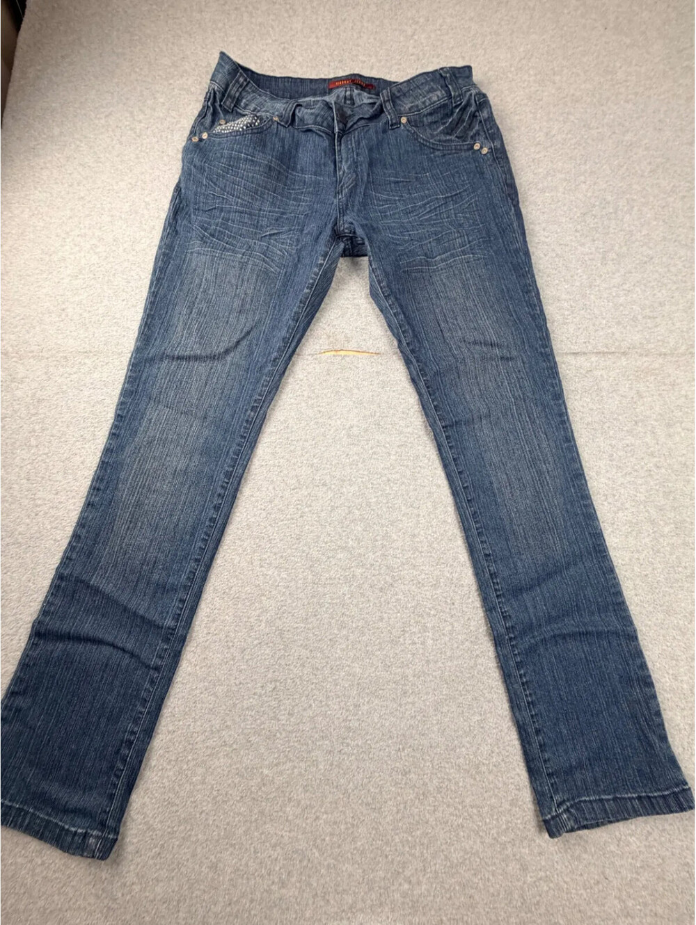 Highway Jeans Womens Jeans Size 13 Blue Rhinestone Butterfly Embellished Denim‎